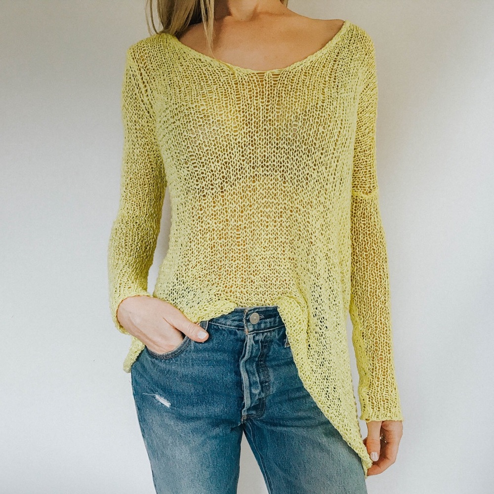 TALULA (Aritzia) bright yellow knit